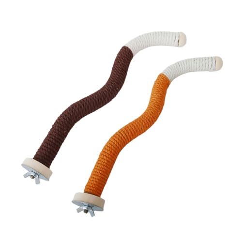 2 x Schnabel-Schleifstangen, Ständer, Krallenschleifstab, Käfig, Tauben für Papageien, Wellensittiche, Plattform, Vogelseil-Stab von LAIOUSN