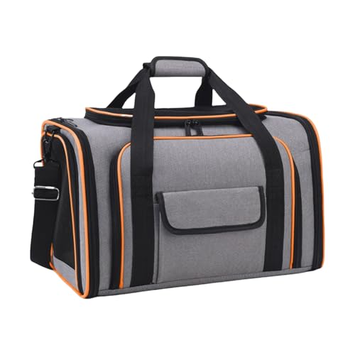 Erweiterbare Katzentragetasche mit atmungsaktivem, verstellbarem Schultergurt, Reisetasche für Haustiere, Hunde, Belüftung, Koffer, faltbare Katzen-Reisetasche von LAIOUSN