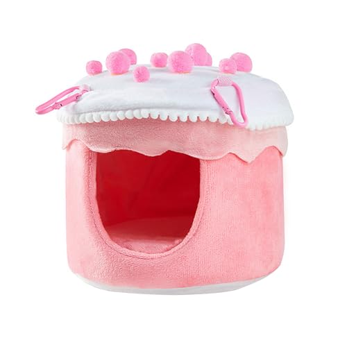 LAIOUSN Hängende Hängematte für Papageien, Bett, Brutnest, Vogelbett, kleiner Vogel, Winter, warmes Nest, Ruhen, Plüsch, Kuchenform, Haus, Papageienhängematte von LAIOUSN