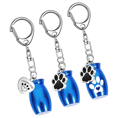 LAIOUSN Set mit 3 Einäscherungsaschen-Schlüsselanhängern, Hunde-Anhänger, Metallurnen-Schlüsselanhänger, Aschehalter, Haustier-Erinnerungen, Aschehalter, Flasche LAIOUSN Set mit 3 Einäscherungsaschen-Schlüsselanhängern, Hunde-Anhänger, Metallurnen-Schlüsselanhänger, Aschehalter, Haustier-Erinnerungen, Aschehalter, Flasche von LAIOUSN