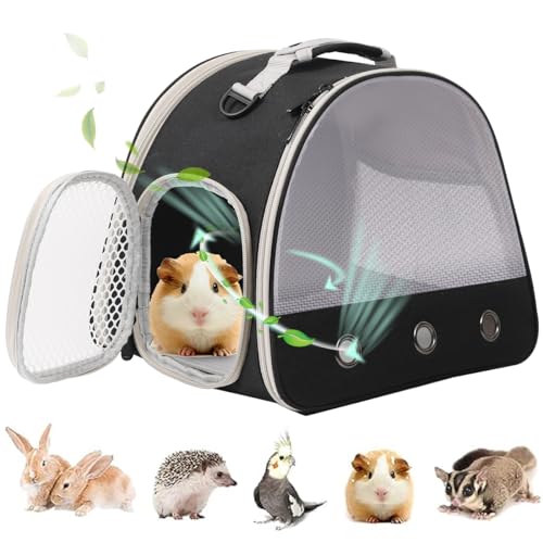 Atmungsaktiver Meerschweinchen-Träger-Rucksack mit Nylon Mesh Fenster Tragbarer Träger für Meerschweinchen, Bunny Bearded Dragon Bird Chinchilla Ferret Reise im Freien von LAIRIES