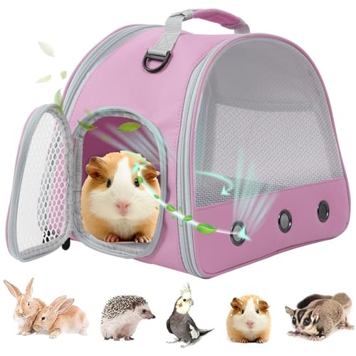 Atmungsaktiver Meerschweinchen-Tragerucksack mit Nylon-Netzfenster, tragbarer Träger für Meerschweinchen, Kaninchen, Bartdrachen, Vogel, Chinchilla, Frettchen, Reisen, Outdoor von LAIRIES