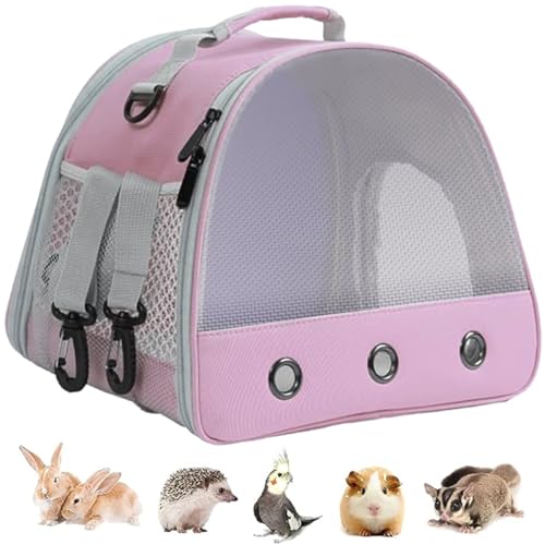 Transporttasche für Kleintiere, Wandern, Outdoor (Rosa, Netzgewebe) von LAIRIES