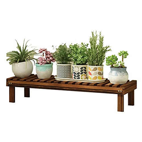 LAIYUTING Pflanzenregale Garten Stufenhölzerner Blumenständer Balkongrünpflanzenständer Wohnzimmerblumentopfständer Gartendekorationsständer (Color : Brown, Size : 78x25x15cm) von LAIYUTING