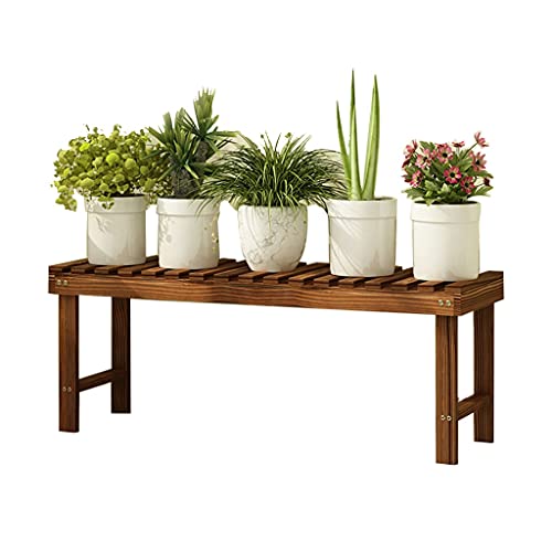 LAIYUTING Pflanzenregale Garten Stufenhölzerner Blumenständer Balkongrünpflanzenständer Wohnzimmerblumentopfständer Gartendekorationsständer (Color : Brown, Size : 78x25x30cm) von LAIYUTING