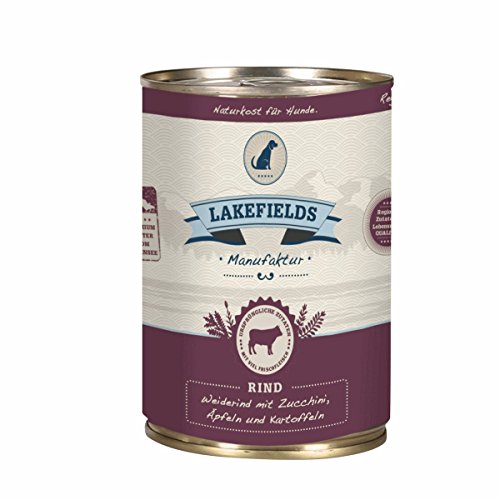 LAKEFIELDS MANUFAKTUR Nassfutter MENÜ RIND 61% Fleischanteil für Hunde 12x400g von LAKEFIELDS GmbH