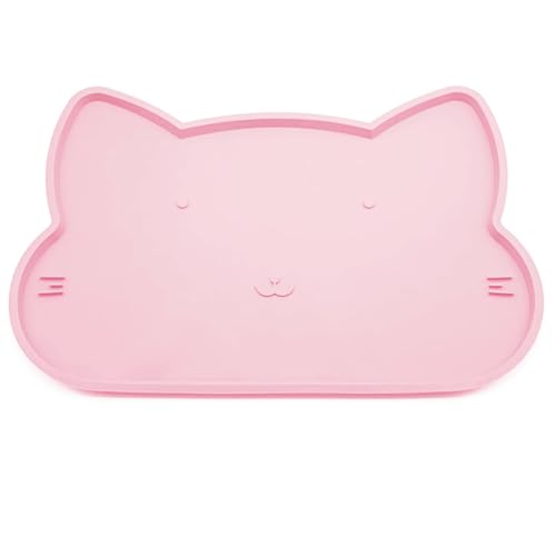 LAKIRA Katzenfutter-Matte, Silikon rutschfeste Hundefuttermatte, wasserdichte leichte Hundefuttermatte für Futter und Wasser, hält das Futter und Wasser vom Boden fern (Rosa) von LAKIRA