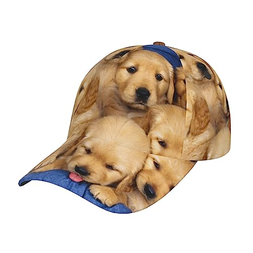 LAMAME Baseballkappe mit Hundemuster, verstellbar, neutral, modische Kopfbedeckung, lässiger Sonnenhut von LAMAME