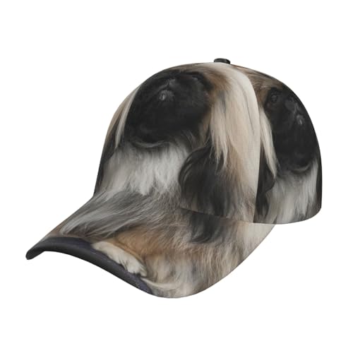 LAMAME Baseballkappe mit Pekinese-Motiv, bedruckt, verstellbar, neutral, modische Kopfbedeckung, lässiger Sonnenhut von LAMAME