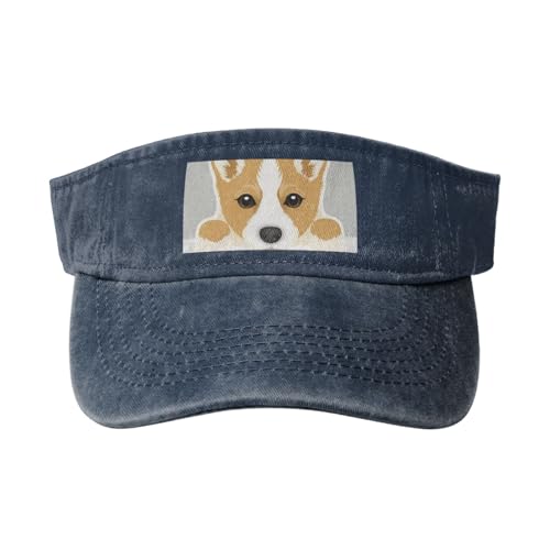 LAMAME Baseballkappe mit niedlichem Cartoon-Motiv, walisischer Corgi-Hund, bedruckt, leer, verstellbare Sportkappe von LAMAME