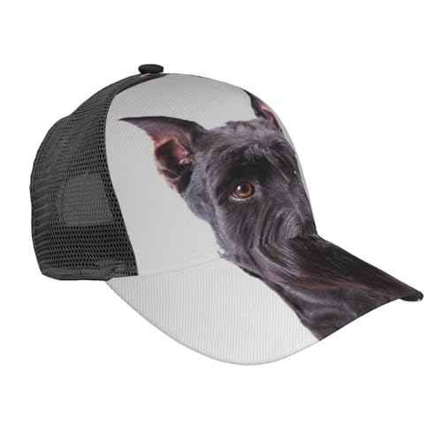 LAMAME Baseballkappe mit niedlichem Schnauzer-Hund, bedruckt, modische gebogene Krempe, verstellbare Netzkappe, lässige Kopfbedeckung LAMAME Baseballkappe mit niedlichem Schnauzer-Hund, bedruckt, modische gebogene Krempe, verstellbare Netzkappe, lässige Kopfbedeckung von LAMAME