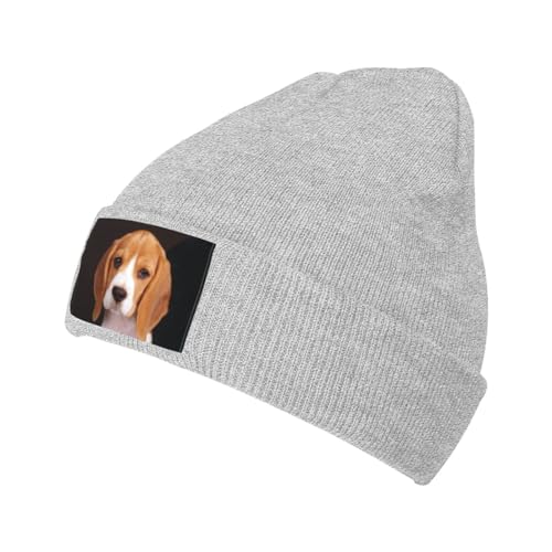 LAMAME Ovely Haustier-Hunde-Beagle-Strickfleece-Mütze, modische krempenlose Mütze, warme Beanies von LAMAME