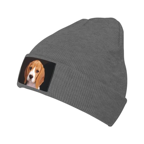 LAMAME Ovely Haustier-Hunde-Beagle-Strickfleece-Mütze, modische krempenlose Mütze, warme Beanies von LAMAME