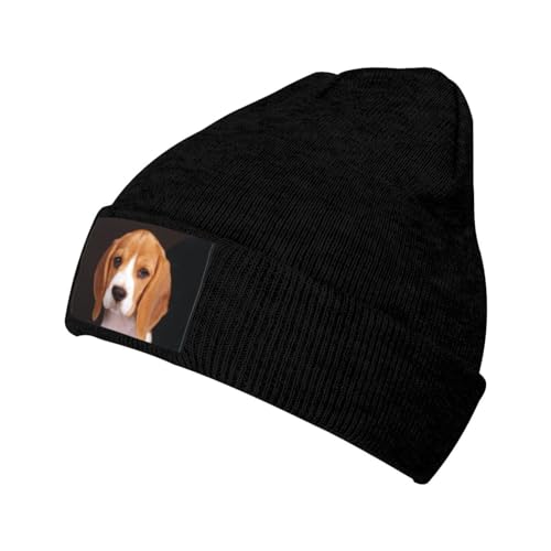 LAMAME Ovely Haustier-Hunde-Beagle-Strickfleece-Mütze, modische krempenlose Mütze, warme Beanies von LAMAME