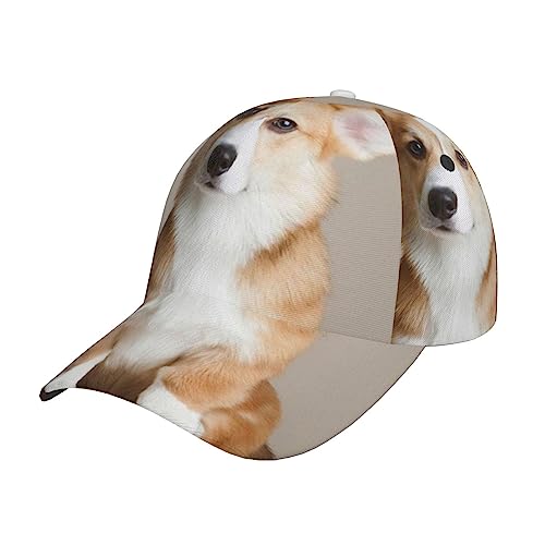 LAMAME Verstellbare neutrale Baseballkappe mit Hundemotiv, modische Kopfbedeckung, lässiger Sonnenhut von LAMAME