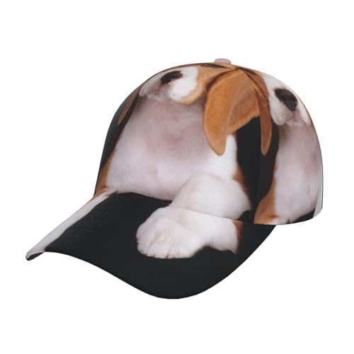LAMAME ovely Baseballkappe mit Beagle-Aufdruck, verstellbar, neutral, modische Kopfbedeckung, lässiger Sonnenhut von LAMAME