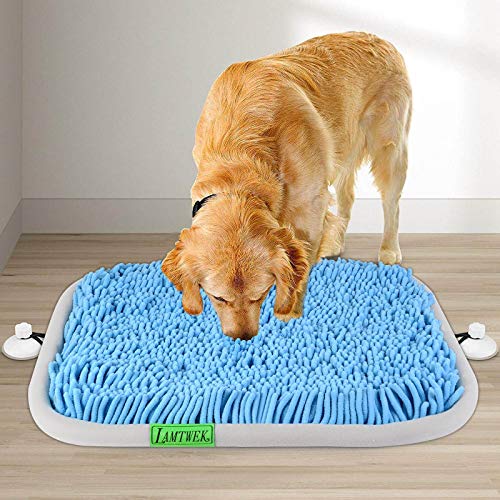 LAMTWEK (17" x 21" Schnüffelteppich Hunde Intelligenzspielzeug Waschbar Riechen rutschfest Hundespielzeug Schnüffelspielzeug-Mit 2 Stück Saugnapf LAMTWEK (17" x 21" Schnüffelteppich Hunde Intelligenzspielzeug Waschbar Riechen rutschfest Hundespielzeug Schnüffelspielzeug-Mit 2 Stück Saugnapf von LAMTWEK