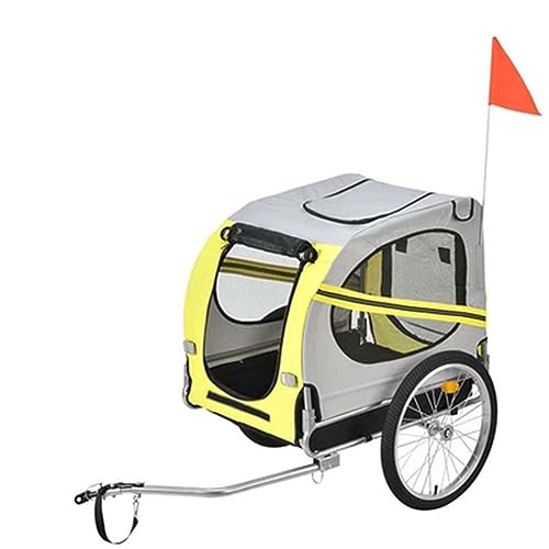 Fahrrad-Haustieranhänger, Fahrradträger, Faltbarer Rahmen, Outdoor-Fahrrad-Lastenwagen mit sicherer Flagge für kleine und mittlere Haustiere (A) von LANAZU
