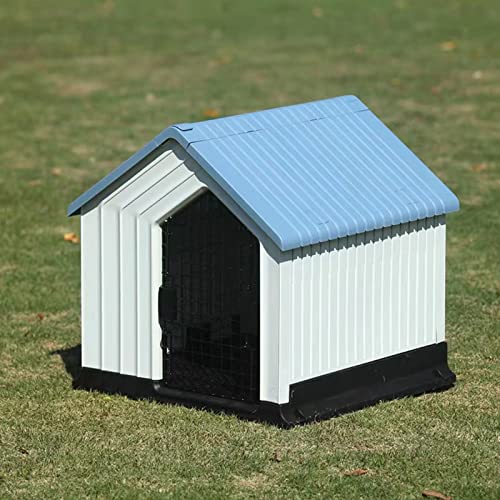 Four Seasons Universelle abnehmbare und waschbare Hundehütte Haustiernest Kleine und mittelgroße Hundehütte für den Außenbereich, geeignet für den Gartenhof (Blue 62 * 62 * 60cm) von LANAZU