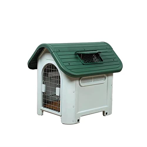 Hundehütte Sommer Outdoor Luxusnest Kleiner Hund Outdoor Regenfester Sonnenschutzkäfig Geeignet für Wohnzimmer Balkon Hof (Green) von LANAZU