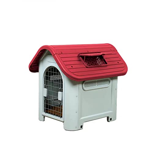 Hundehütte Sommer Outdoor Luxusnest Kleiner Hund Outdoor Regenfester Sonnenschutzkäfig Geeignet für Wohnzimmer Balkon Hof (red) von LANAZU