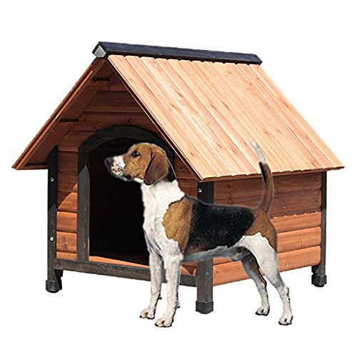 Hundehütte aus Holz, wetterfeste Hundehütte für den Außenbereich, großer Hundehütten-Hundekäfig für den Außenbereich, geeignet für Welpen und Katzen Aller Art von LANAZU