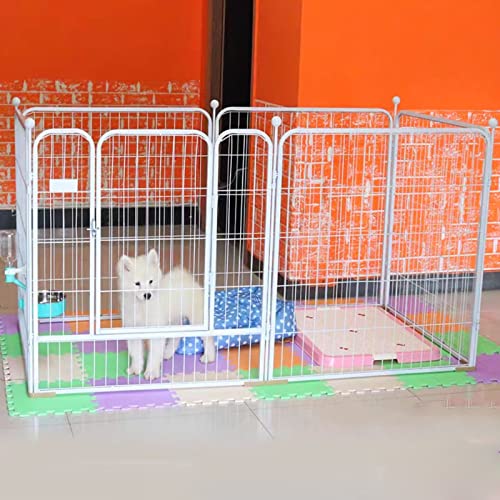 Hundezaun Zaun kleine, mittlere und große Hunde Indoor Anti-Jailbreak Outdoor eingezäunter Hundekäfig geeignet für drinnen und draußen (White 120 * 60 * 70CM) von LANAZU