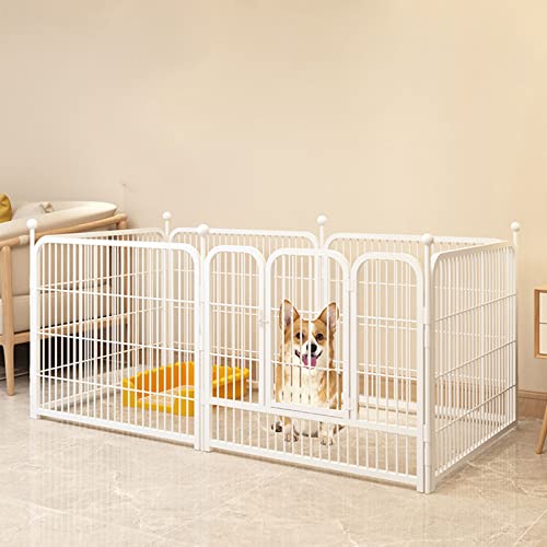 Hundezaun für Haustiere, Katzen und Hunde, Innenkäfig, Kleiner und mittelgroßer Hunde-Haushalts-Isolationszaun, geeignet für Wohnzimmer, Balkon (White 120 * 60 * 60CM) von LANAZU