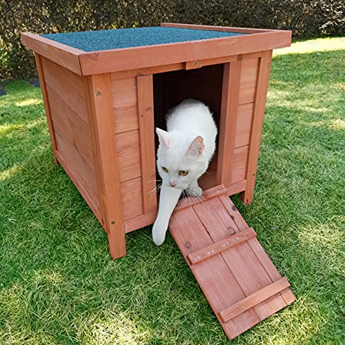 Isolierte Hundehütte aus Holz für den Außenbereich, wetterfeste Hundehütte, geeignet für alle Jahreszeiten, geeignet für kleine Haustiere, Hunde und Katzen Isolierte Hundehütte aus Holz für den Außenbereich, wetterfeste Hundehütte, geeignet für alle Jahreszeiten, geeignet für kleine Haustiere, Hunde und Katzen von LANAZU