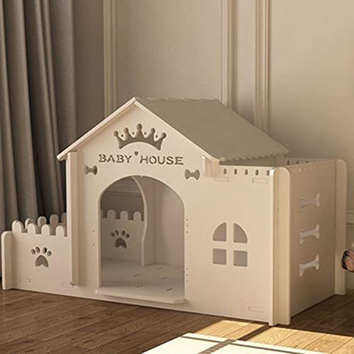 Kleine und mittelgroße Hundehütte für den Innenbereich, Katze, Hund, Villa, abnehmbares und waschbares Haustiernest, geeignet für Wohnzimmer, Balkon, Schlafzimmer (White 38 * 86 * 57CM) von LANAZU