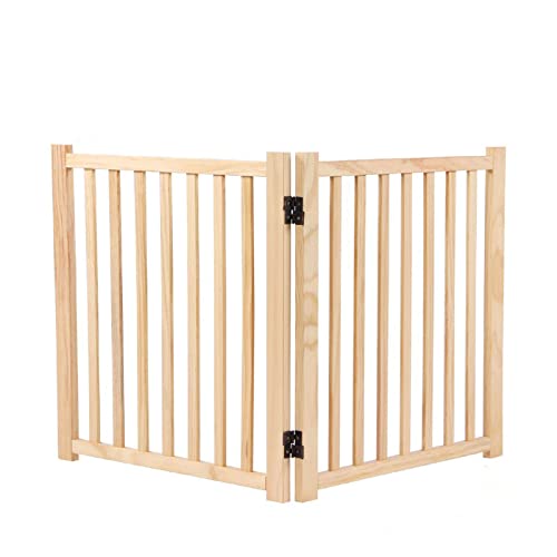 Kleiner und mittelgroßer Hundezaun, Hundekäfig, Katzen- und Hundezaun, Faltbare Holzisoliertür, geeignet für Balkon, Wohnzimmer, Schlafzimmer (120 * 58CM) von LANAZU