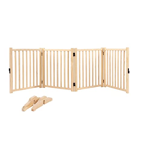 Kleiner und mittelgroßer Hundezaun, Hundekäfig, Katzen- und Hundezaun, Faltbare Holzisoliertür, geeignet für Balkon, Wohnzimmer, Schlafzimmer (240 * 58CM) von LANAZU