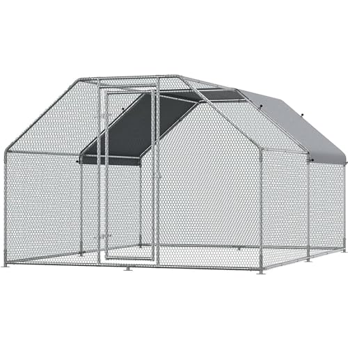 LANAZU Hühnerkäfig im Freien, großer Geflügelzaun mit Plane, Mehrzweck-Geflügelkäfig, geeignet für Bauernhöfe und Höfe LANAZU Hühnerkäfig im Freien, großer Geflügelzaun mit Plane, Mehrzweck-Geflügelkäfig, geeignet für Bauernhöfe und Höfe von LANAZU