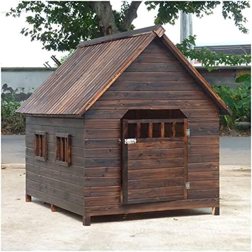 Outdoor Hundehütte Holz Haustiervilla Kleine, Mittel und Groß Wetterfest Lattenrost Haustierbox Geeignet für Garten, Hof Outdoor Hundehütte Holz Haustiervilla Kleine, Mittel und Groß Wetterfest Lattenrost Haustierbox Geeignet für Garten, Hof von LANAZU