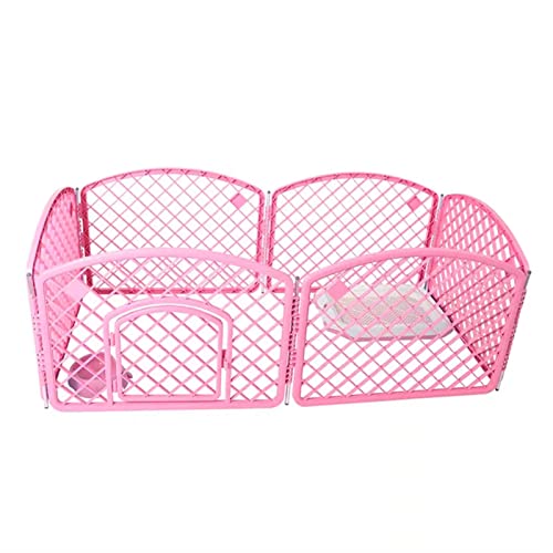 Pet House Kleiner und mittelgroßer Hundekäfig Sicherheitszaun Faltbarer Hundekäfig Geeignet für Balkon Wohnzimmer (pink 6 Pieces) von LANAZU