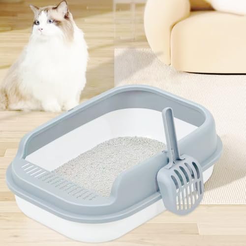 LANDCROOSSERS Katzentoilette, XXL, halbgeschlossen, Katzentoilette mit hohen Wänden, tragbar, verhindert das Austreten von Urin, inklusive Reinigungsschaufel, 51,5 x 36 x 16 cm, grau LANDCROOSSERS Katzentoilette, XXL, halbgeschlossen, Katzentoilette mit hohen Wänden, tragbar, verhindert das Austreten von Urin, inklusive Reinigungsschaufel, 51,5 x 36 x 16 cm, grau von LANDCROOSSERS