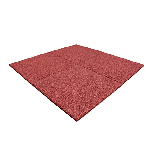 LANDGRID 1m² Fallschutzmatten Rot 50x50x2,5cm Gummimatten Schutzmatten Spielplatz Boden Schaukel Fitness Outdoor von LANDGRID