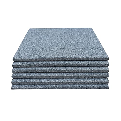 LANDGRID 6X Fallschutzmatten Grau 50x50x2,5cm Yoga Gummiplatten Spielplatzmatte Gummimatten Fitness von LANDGRID