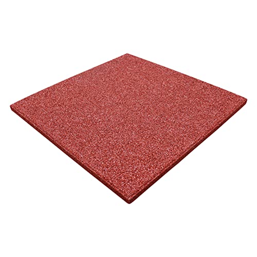 LANDGRID Gummimatten Rot 50x50x4cm Gummiplatten Fallschutzmatten Outdoor Indoor Kinder Schaukel Klettergerüst Fallschutzplatten Fitness Yoga (2 Platten 50x50x4cm) von LANDGRID