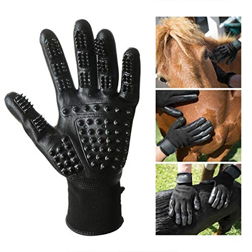LANGING Haustierpflege Handschuhe Linke und rechte Hand für Katzen Hunde und Pferde langes kurzes Fell von LANGING
