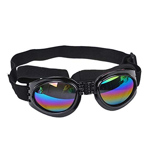 LANGING Hunde-Sonnenbrille Golden Retriever Samojede, Sonnenbrille, UV-Schutz, für große Hunde, Schwarz von LANGING
