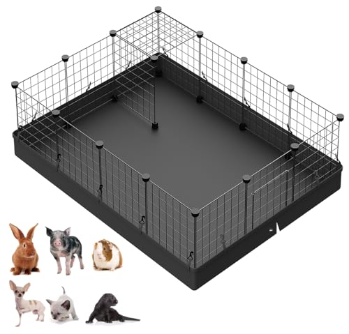 LANGXUN Metalldraht Aufbewahrungswürfel Organizer, DIY Kleintierkäfig für Kaninchen, Meerschweinchen, Welpe, Haustier Produkte Tragbarer Metalldraht Yard Zaun (16 PCS) von LANGXUN