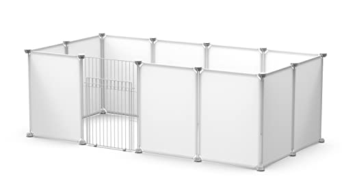 LANGXUN Wei? Einstellbare Gr??e und H?he von DIY Haustier Laufgitter f¡§1r kleine Tiere mit DIY Schrank Organisation System (43x32 12pcs) von LANGXUN