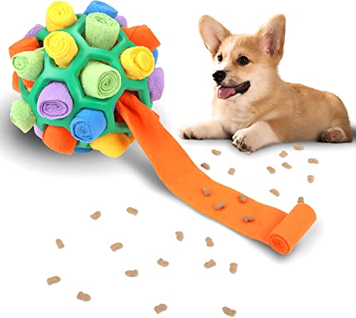 Schnüffelball für Hunde, Hund Schnüffelball Spielzeug Interaktiver Hund Puzzle Ball, Fördern Sie natürliche Futtersuche Fähigkeiten Slow Feeder Training Biss Resistant Sniff Spielzeug für Haustier von LANRUE