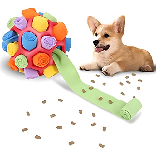 Schnüffelball für Hunde, Hund Schnüffelball Spielzeug Interaktiver Hund Puzzle Ball, Fördern Sie natürliche Futtersuche Fähigkeiten Slow Feeder Training Biss Resistant Sniff Spielzeug für Haustier von LANRUE