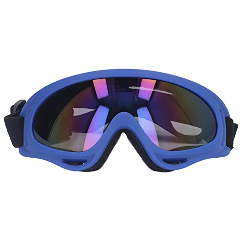 Große Hundebrille mit bunten UV-geschützten Gläsern, wind- und augenschonendes Design, dunkelblauer Rahmen - Modell 3004 von LANTRO JS