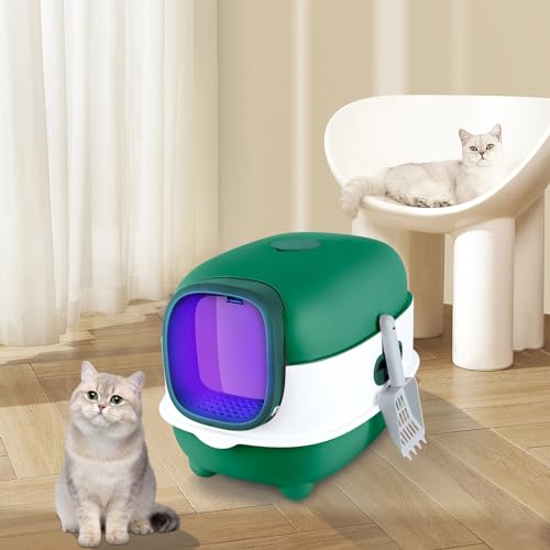 Große Katzentoilette, faltbar, Schublade und Streuschaufel, tragbar, geschlossener Katzentoilettenbehälter, unteres Fach, abnehmbar für eine einfache Reinigung, 40 x 39 x 56 cm, grün Große Katzentoilette, faltbar, Schublade und Streuschaufel, tragbar, geschlossener Katzentoilettenbehälter, unteres Fach, abnehmbar für eine einfache Reinigung, 40 x 39 x 56 cm, grün von LANTUS