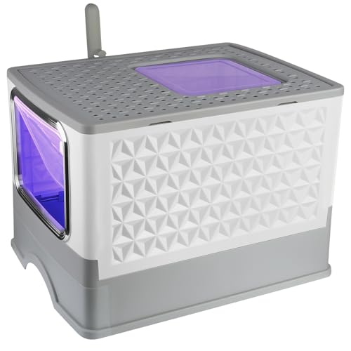 Katzentoilette, groß, Katzentoilette, mit Schaufel für Katzentoilette, Selbstpflege, UV-Desinfektion, 52 x 39 x 39 cm, sterilisierbar, Grau Katzentoilette, groß, Katzentoilette, mit Schaufel für Katzentoilette, Selbstpflege, UV-Desinfektion, 52 x 39 x 39 cm, sterilisierbar, Grau von LANTUS
