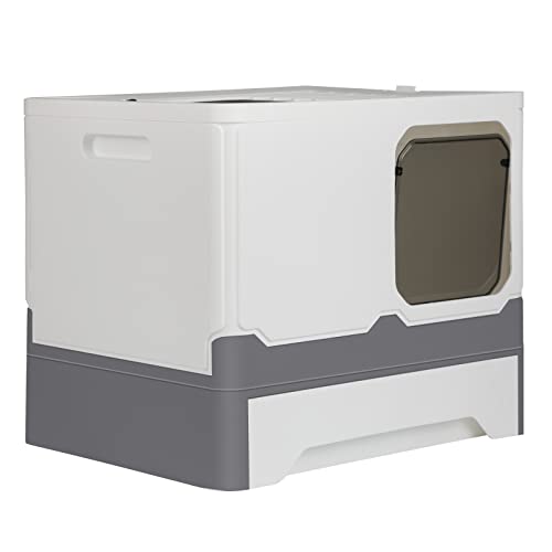 Vollständig Geschlossene Katzentoilette mit Deckel Schubladentyp Desodorierende Cat Litter Box Gross Faltbare Katzen klo mit Haustier-Kunststoffschaufel Geeignet-45 * 35 * 38 Seiten – grau und weiß Vollständig Geschlossene Katzentoilette mit Deckel Schubladentyp Desodorierende Cat Litter Box Gross Faltbare Katzen klo mit Haustier-Kunststoffschaufel Geeignet-45 * 35 * 38 Seiten – grau und weiß von LANTUS