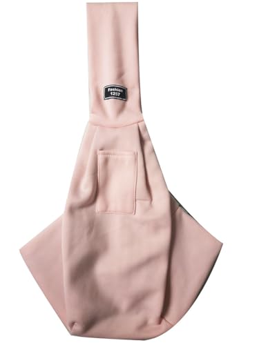 Tragetasche für kleine Hunde, verstellbarer Schultergurt, Handytasche, erhältlich in Grau, Schwarz, Beige, 80 x 50 cm (Pink-Hund) von LANYIJINCHENG